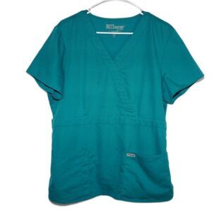 Grey's Anatomy Green/Teal Nursing Scrubs Top, Size XL